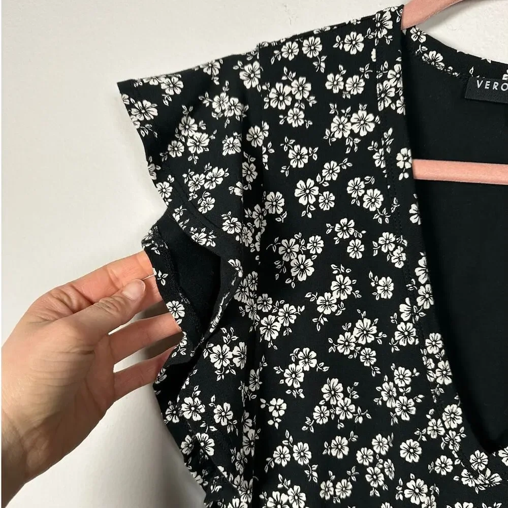 Veronica Beard Black and White Floral Mini Dress - Picture 5 of 13